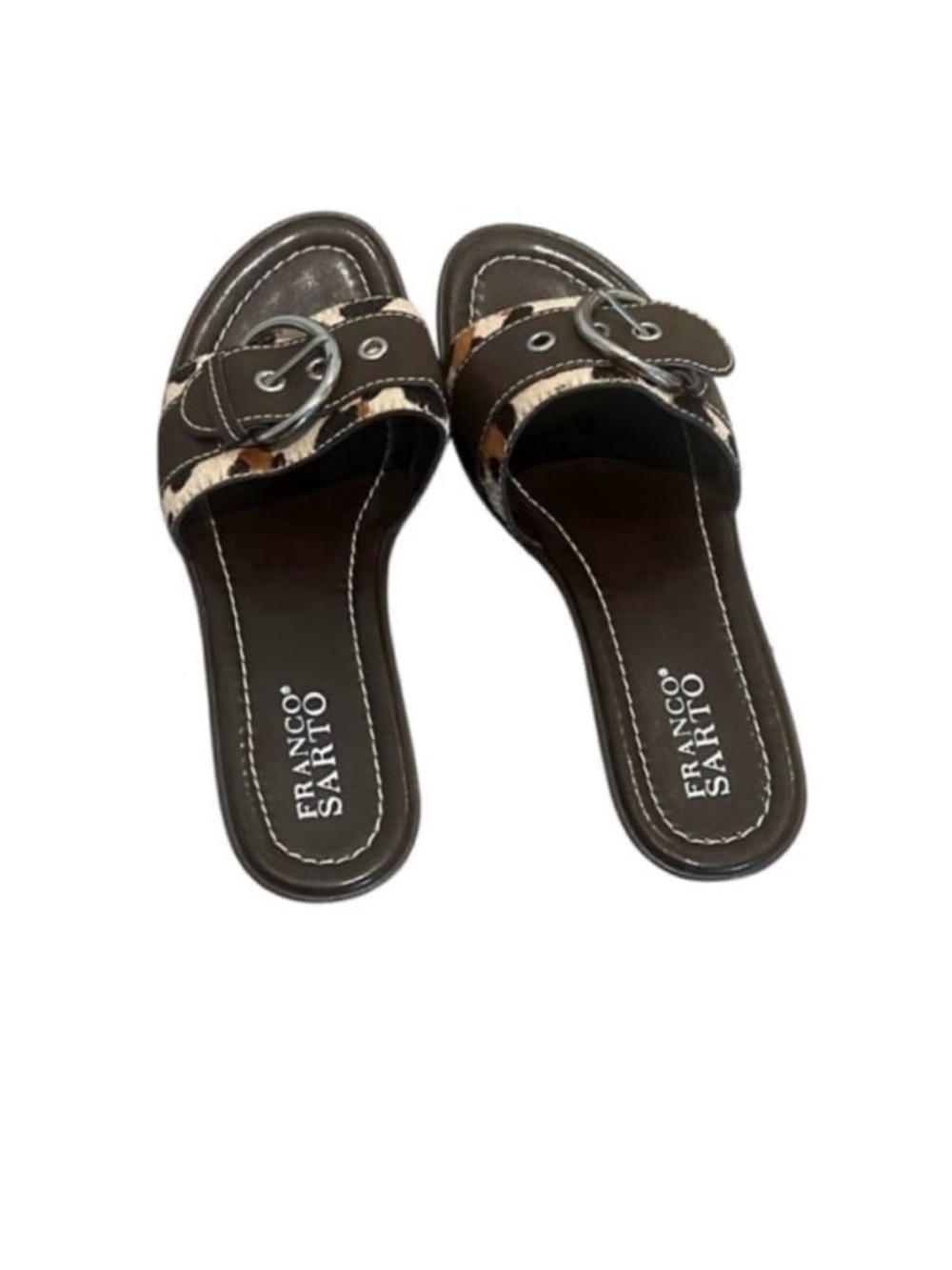 Franco Sarto Animal Print Brown Sandals